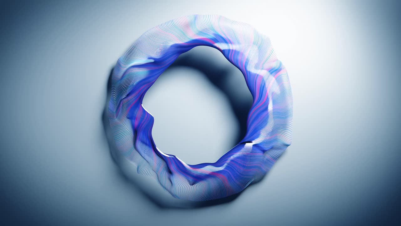 Abstract Organic Ring Shape Morphing with Wavy Lines