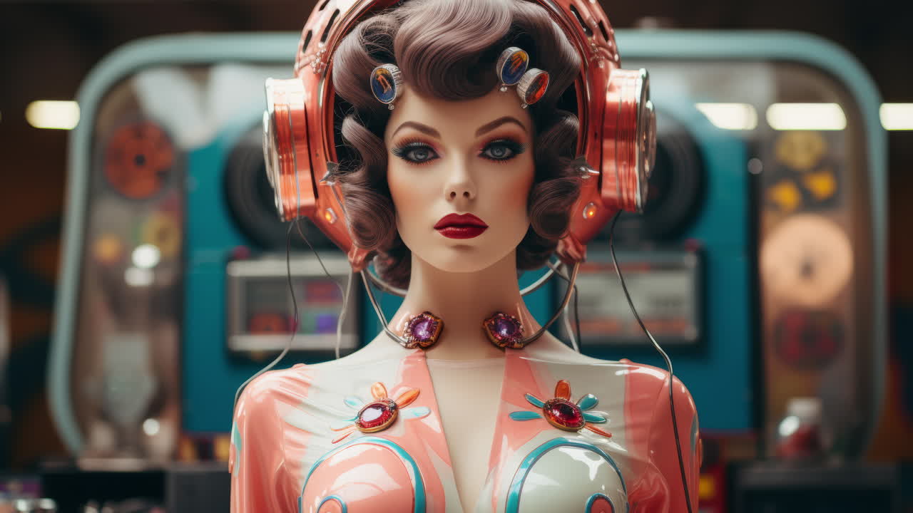 jukeboxes y cabezas de maniquín femeninas hechas con ia generativa