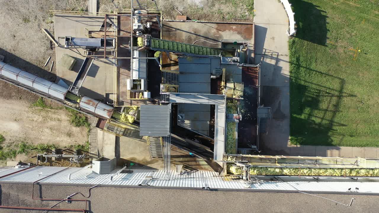 Aerial View of Agricultural Processing Plant