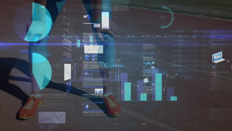 animation of network of connections of female athlete resting