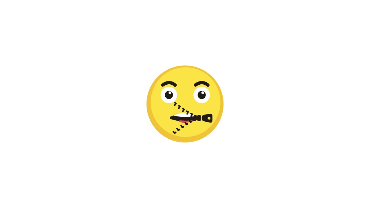 Rosto de Emoji Amarelo Abrindo e Fechando a Boca