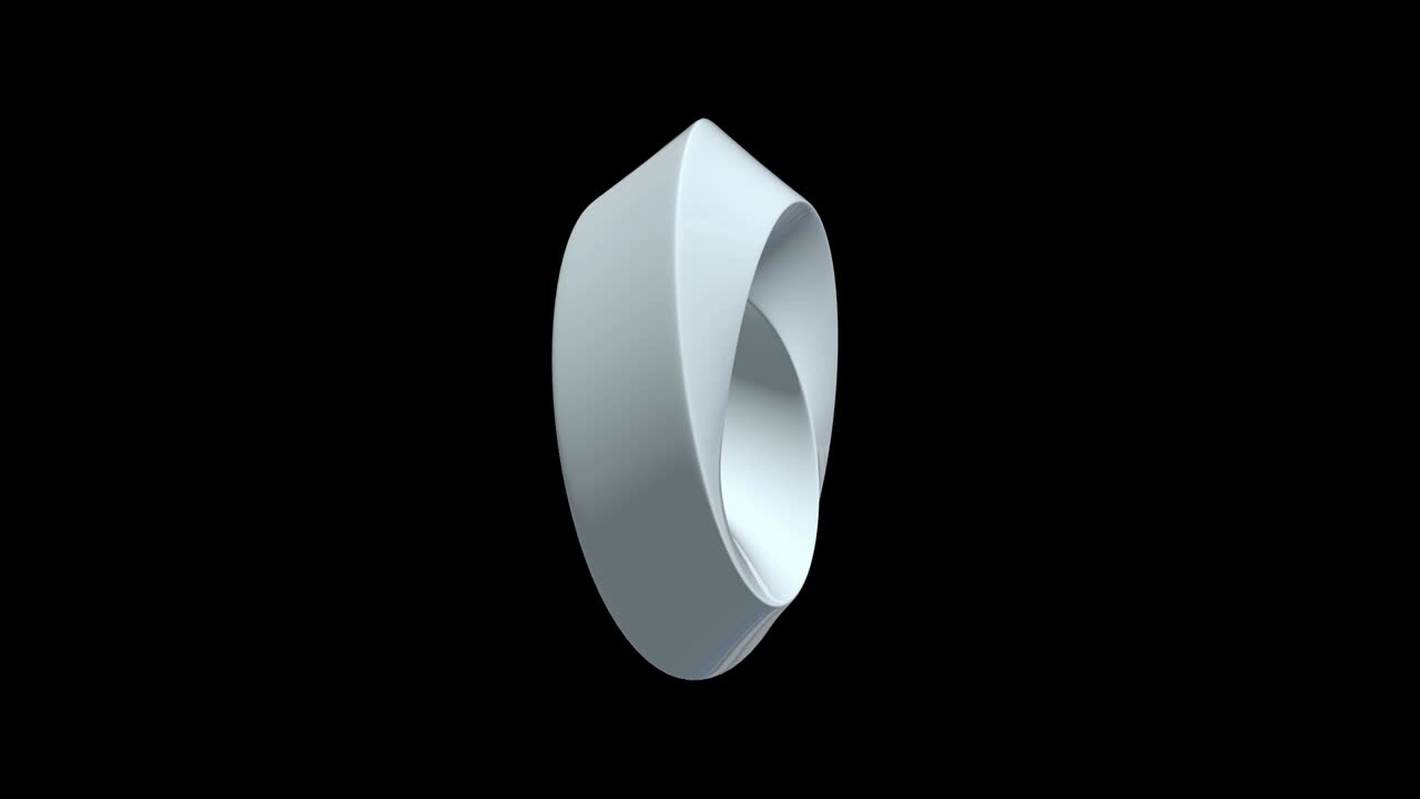 anillo de banda de mobius geometría sagrada. figura espacial con superficies volteadas hacia arriba. ilusión óptica con doble contorno circular renderizado en 3d