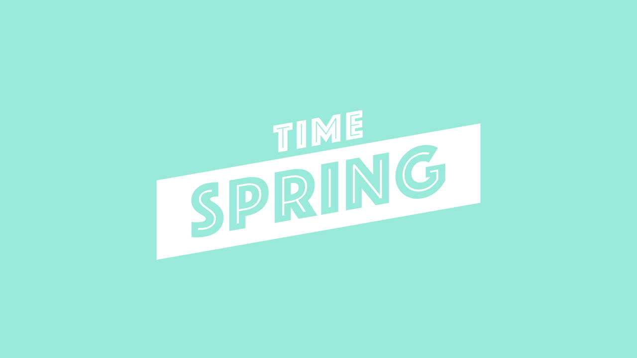 현대 녹색 그라데이션의 봄 시간