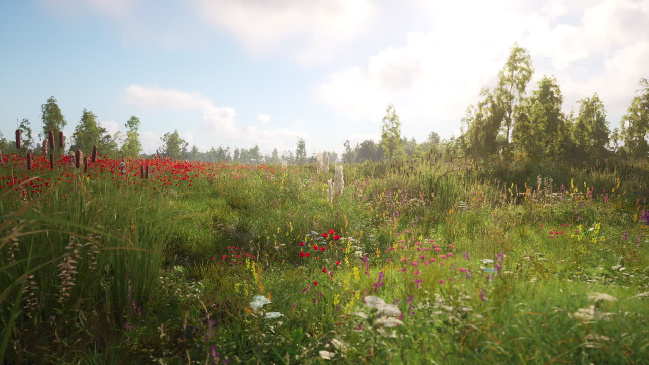 A field of wildflowers in the summer