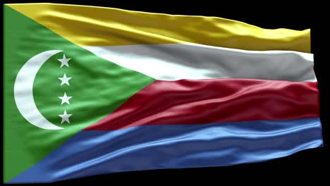 4k highly detailed flag of comoros - comoros flag high detail - national flag comoros wave pattern loopable elements