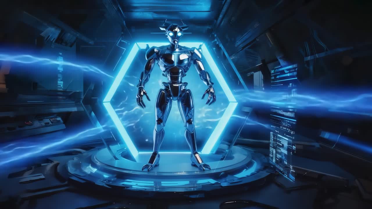 Futuristic Robot in a High-Tech Environment