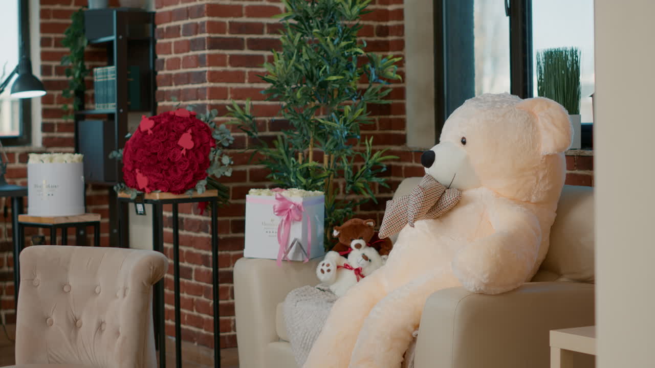 Teddy Bear with Flowers and Gifts