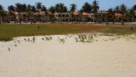 Forward-ascending-dolly-view-of-Ocean-Bay-Hotel---Cape-Point,-Bakau-in-The-Gambia