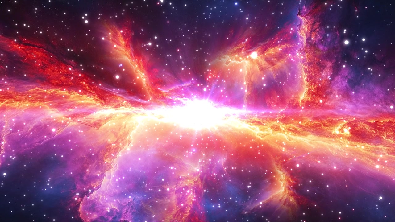 Vibrant Nebula Cloud with Glowing Light in Deep Space