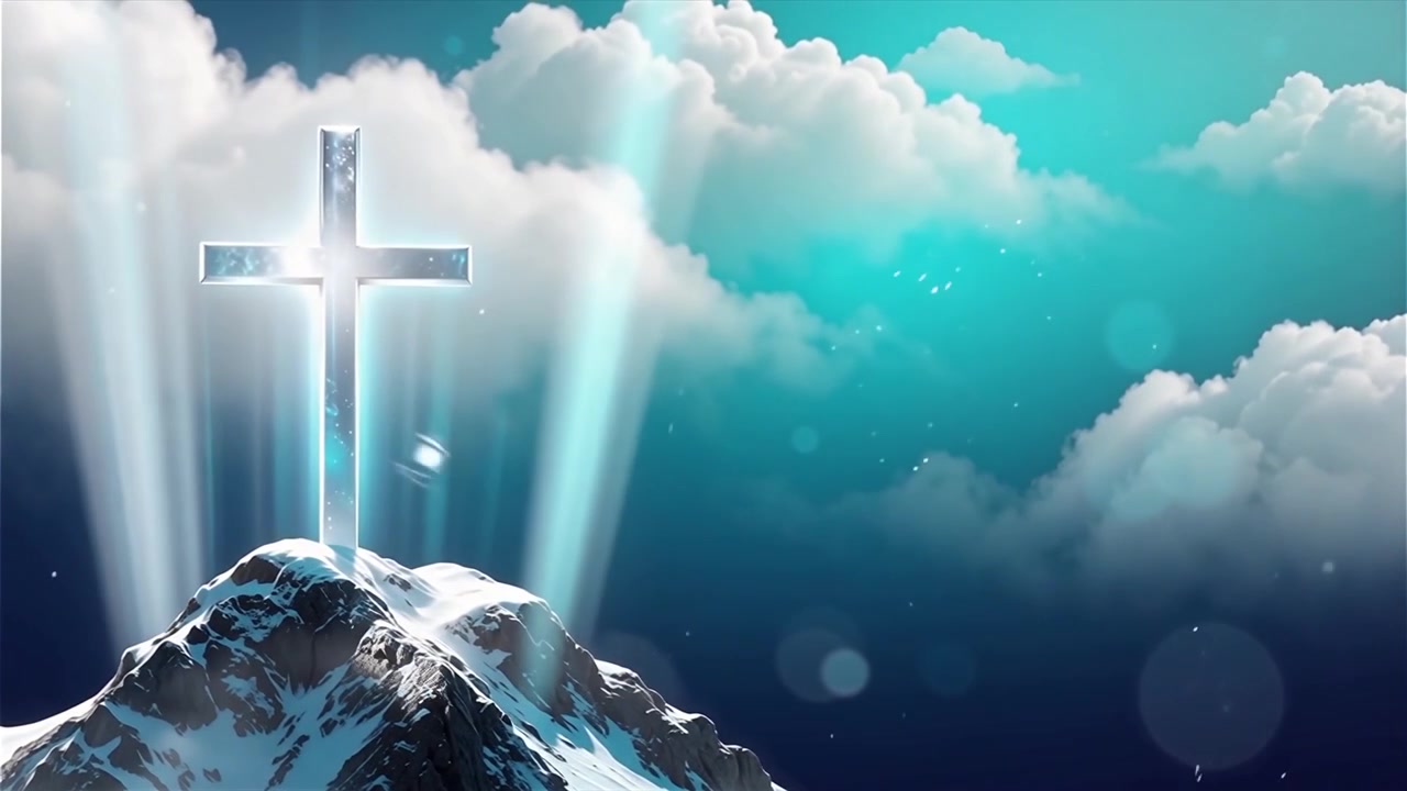 Christian Cross Heavenly Light Worship Background