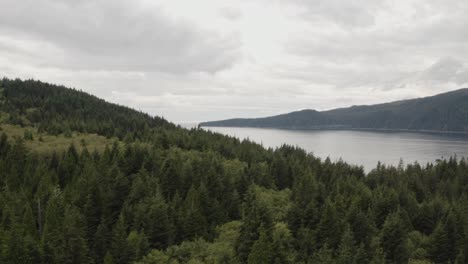 El-Vuelo-Del-Dron-Revela-El-Puerto-San-Juan-Cerca-Del-Puerto-Renfrew,-Columbia-Británica