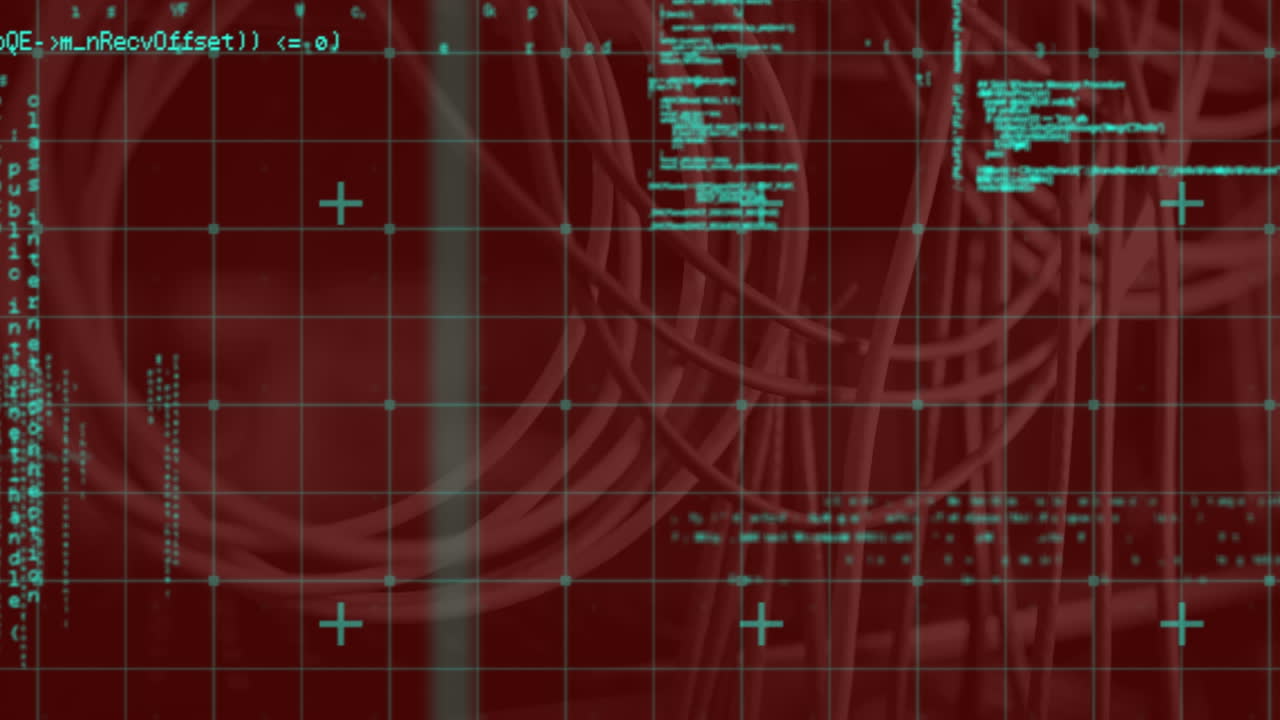 animación del procesamiento de datos a través de la red de red contra el cierre de un servidor de computadora
