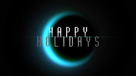 Happy-Holidays-text-with-blue-moon-in-galaxy