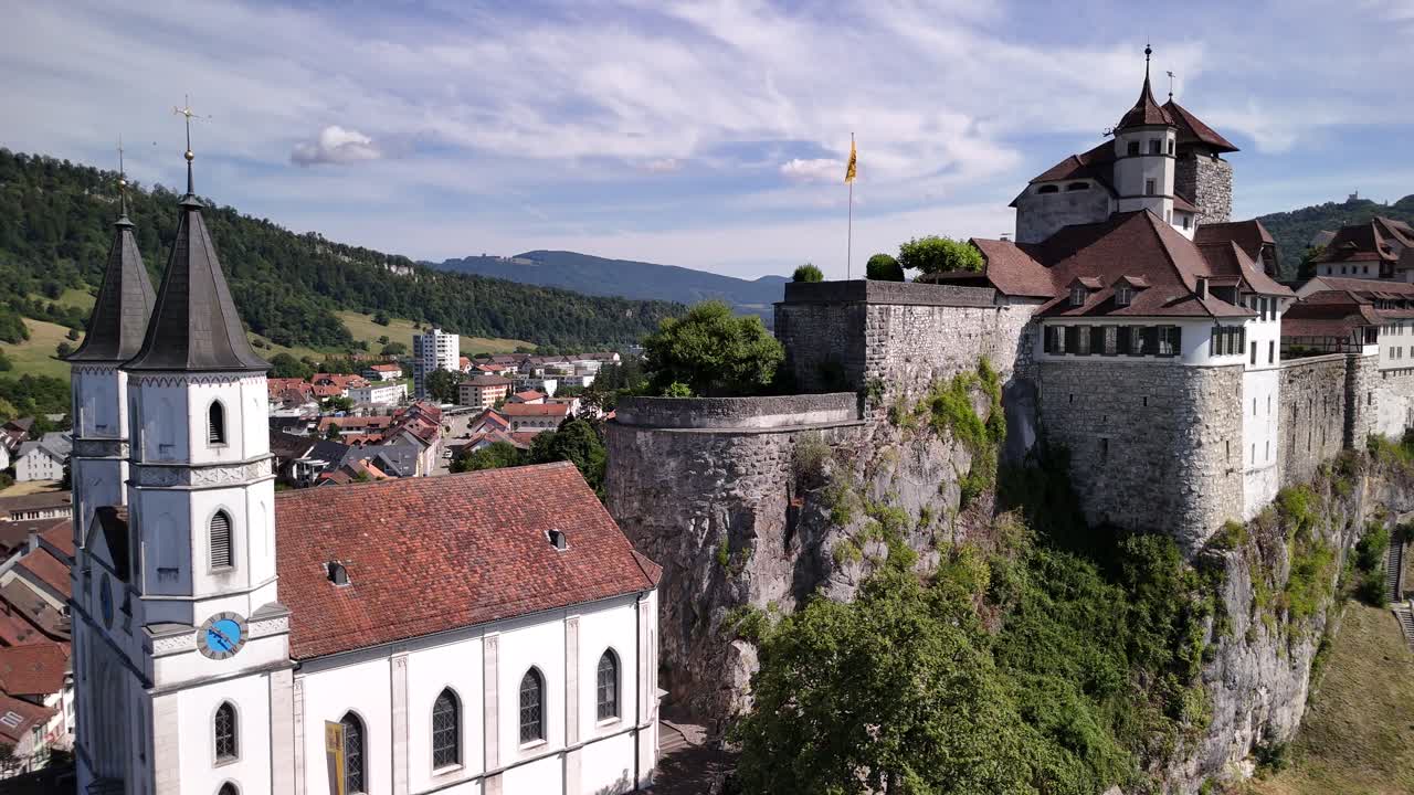 Aarburg, sito patrimonio svizzero, castello medievale, Svizzera, chiesa riformata