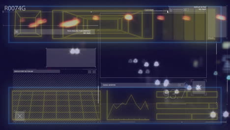 Animation of data processing over media icons
