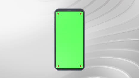 teléfono móvil pantalla verde encendiendo fondo de tecnología de ciencia ficción