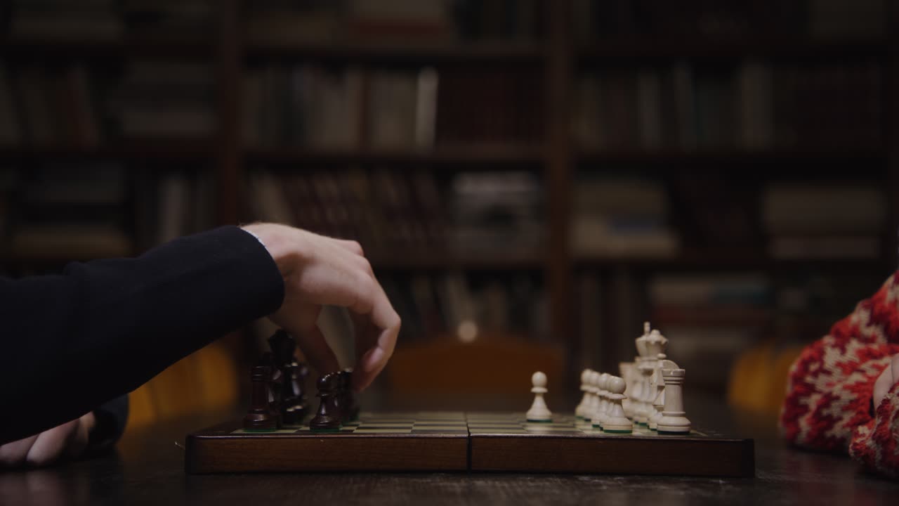 Chess Game in a Library