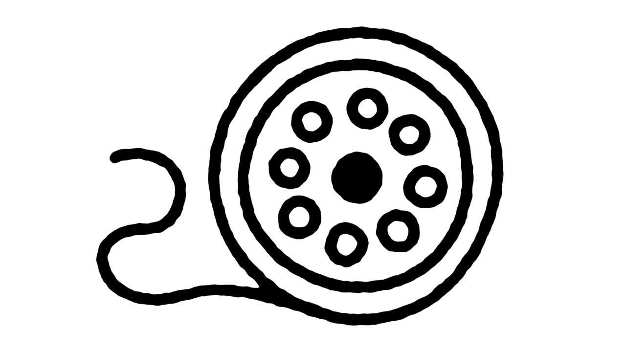 영화 극장 도들 라인 아이콘 애니메이션