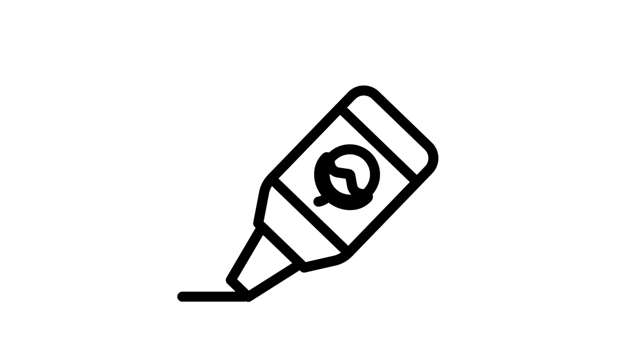 Animated Line Art Icon of a Bottle with Acorn Drawing a Line