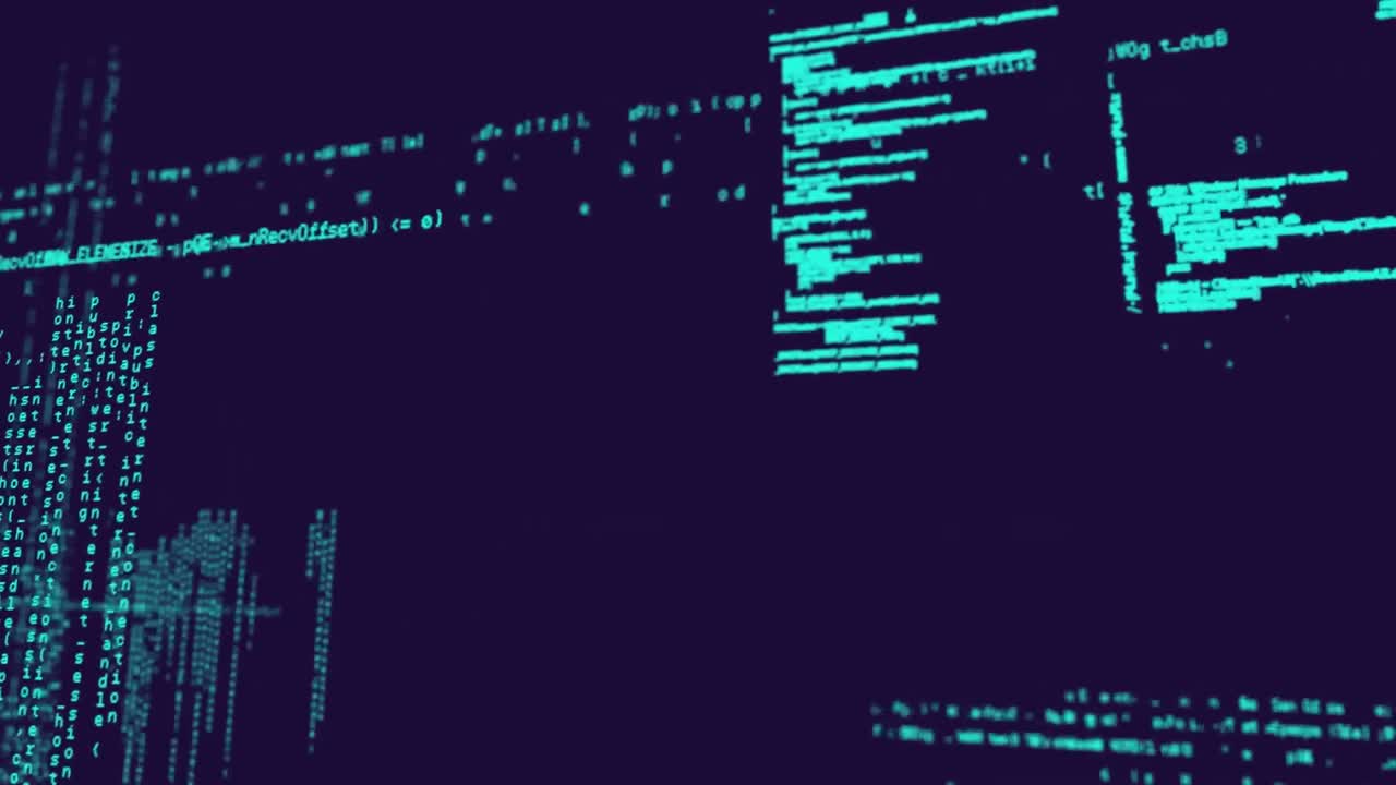 검은색 배경에 데이터 처리의 애니메이션