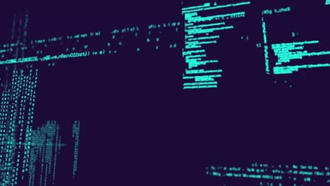 Animation of data processing on black background