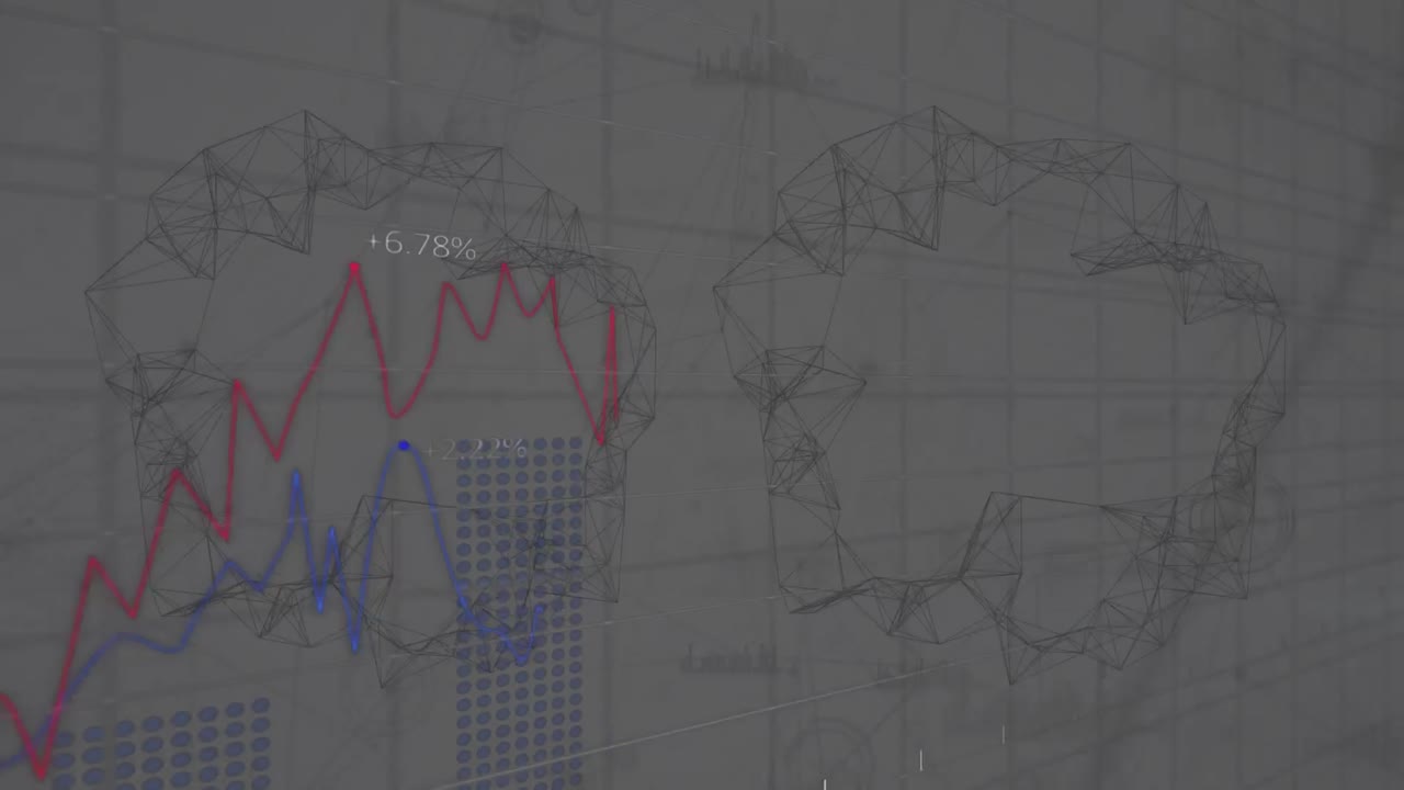 ⁇ 색 배경 위에 아이콘으로 연결 네트워크의 애니메이션