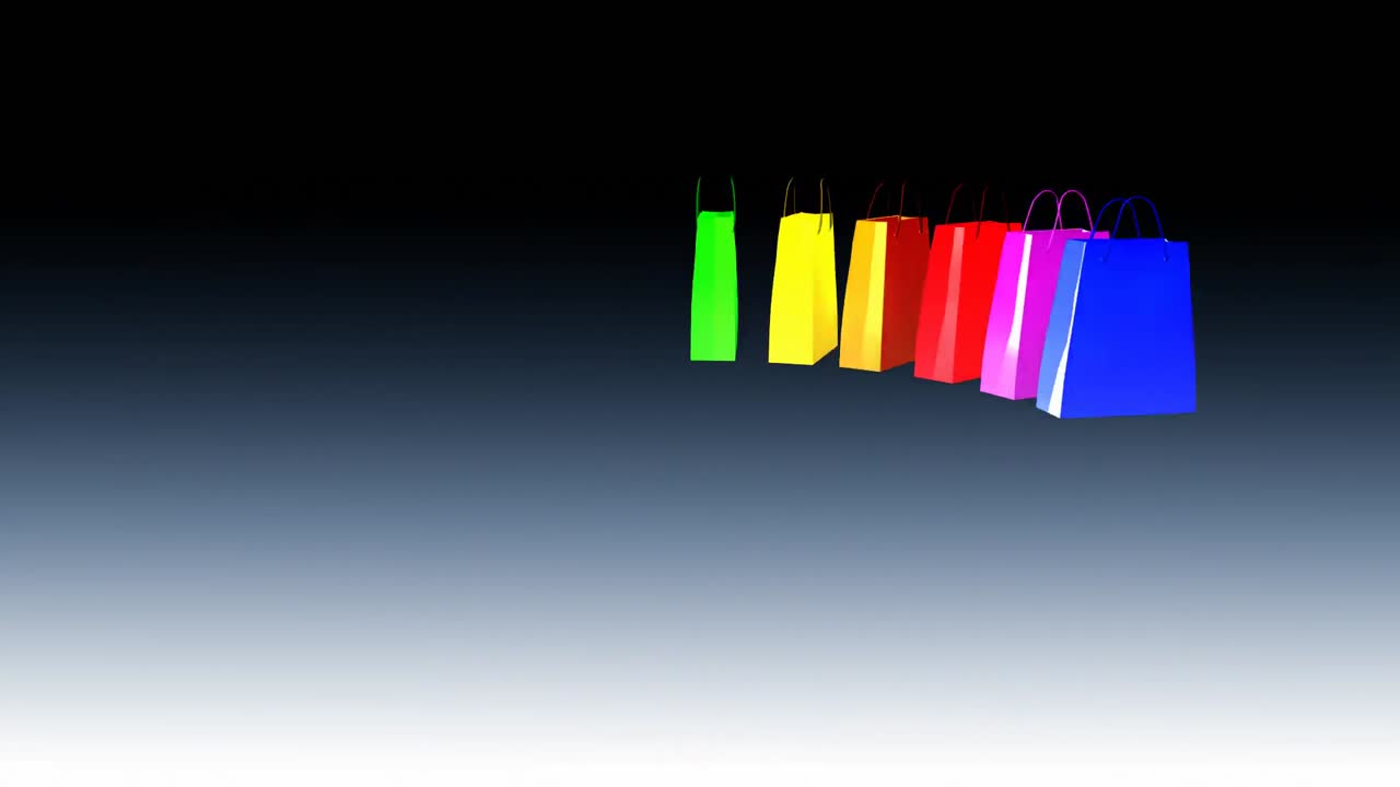 bolsas de compras 3d en movimiento