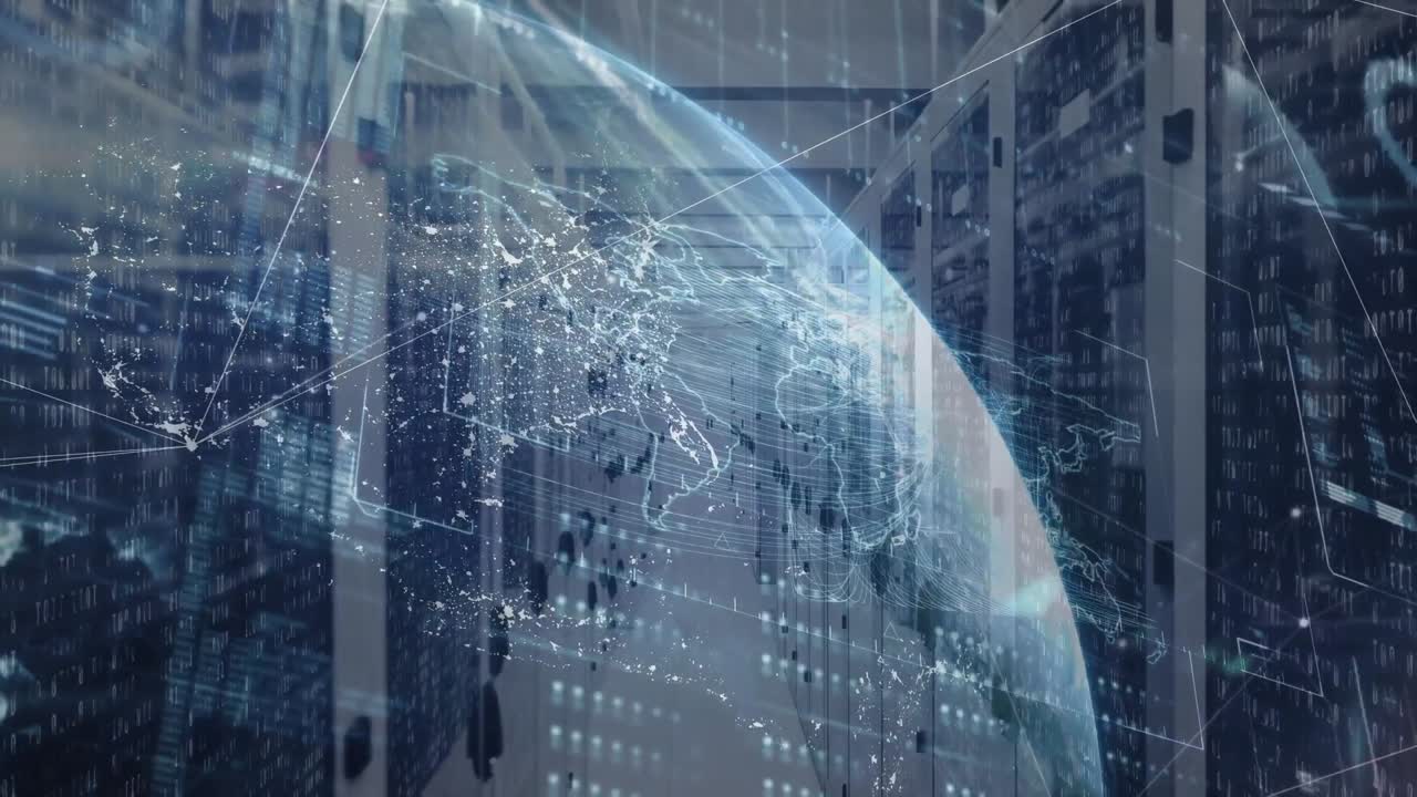 연결 네트워크의 애니메이션과 서버  ⁇  위의 글로브