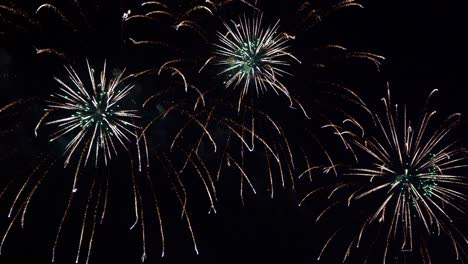Beautiful colourful fire work display at night for celebration in festival