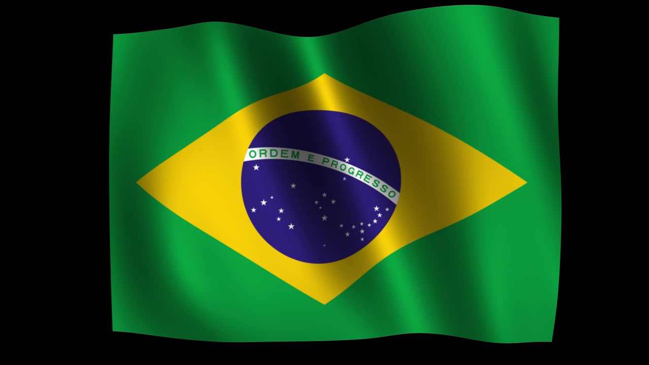 Animação de Bandeira do Brasil Tremulando