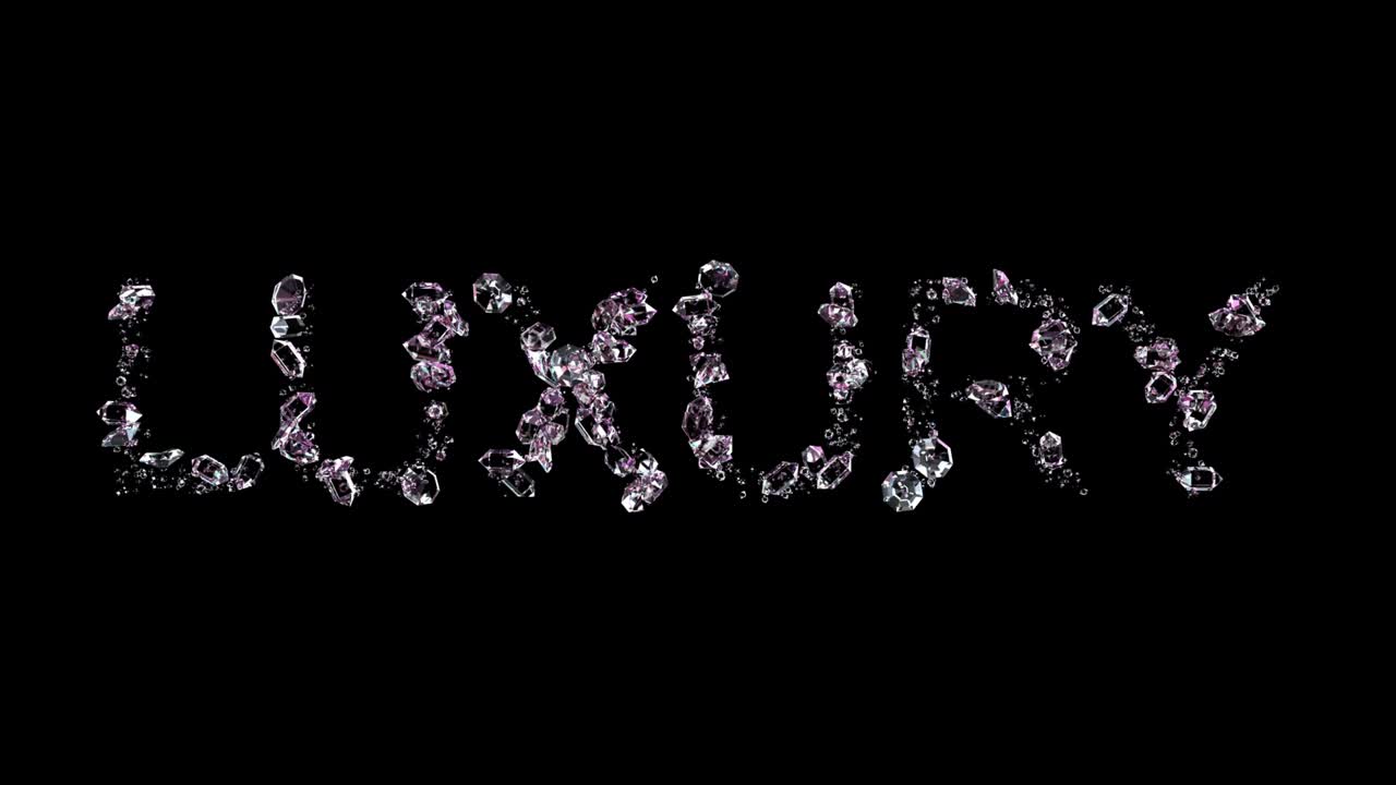 럭셔리 - 반이는 다이아몬드로 만든 텍스트, 고립 - 루프 비디오