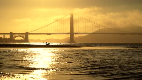 golden gate bridge view at sunset