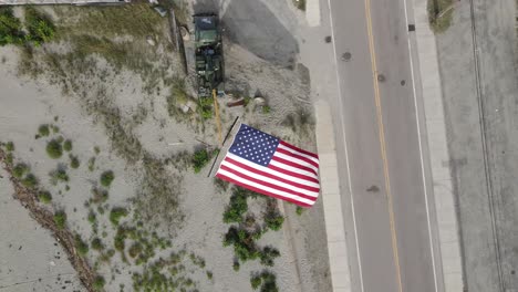 Nationalflagge-Der-Vereinigten-Staaten-Von-Amerika---Horizontale-Amerikanische-Flagge,-Die-Im-Wind-Weht