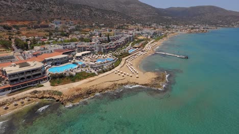 the touristic city of stalis with beach resorts during summer