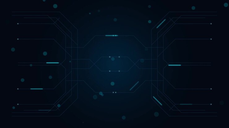 Animazione astratta di circuito stampato digitale con linee di dati in movimento