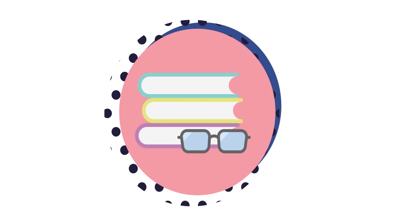 Animation of school items icons moving on white background
