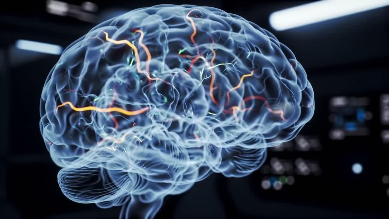 3D Model of a Glowing Brain