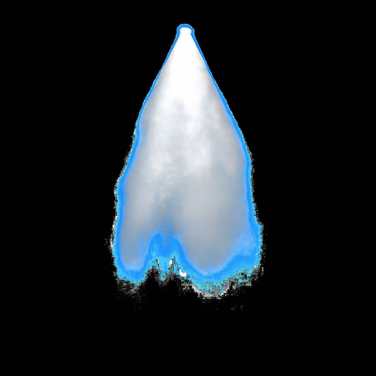 Mysterious spotlight illuminates darkness animation isolated asset, transparent 4K video, alpha