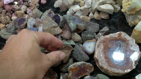 a collection of minerals and semi precious stones