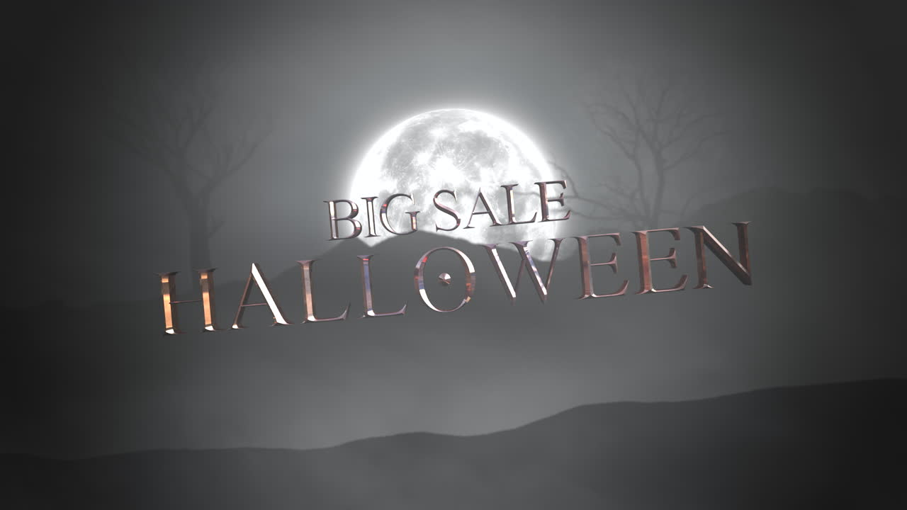 밤에 신비로운 숲과 달과 함께 할로윈 큰 판매