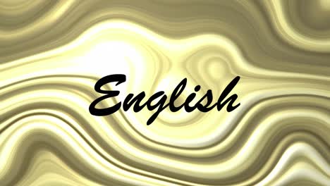 animation of english text over golden liquid background