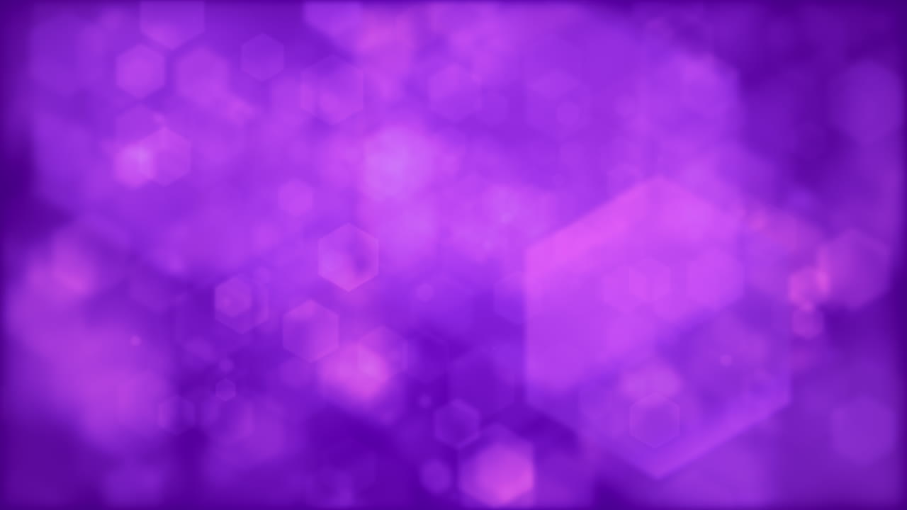 Soft purple abstract background with blurred hexagonal shapes. Looped romantic animation.
