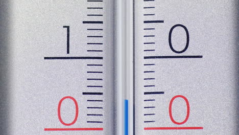 the thermometer scale where readings change