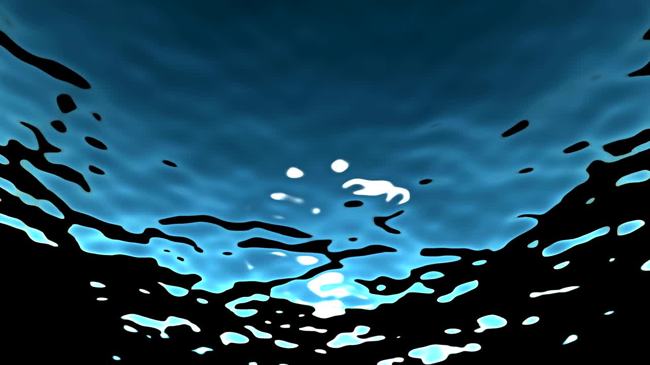 플랑크톤을 떠다니는 물속 물결의 4k 루핑 애니메이션, 빛의 광선이 빛나는 배경, 깊은 바다의 어두운 파란색, 모션 그래픽 및 애니메이션 배경.