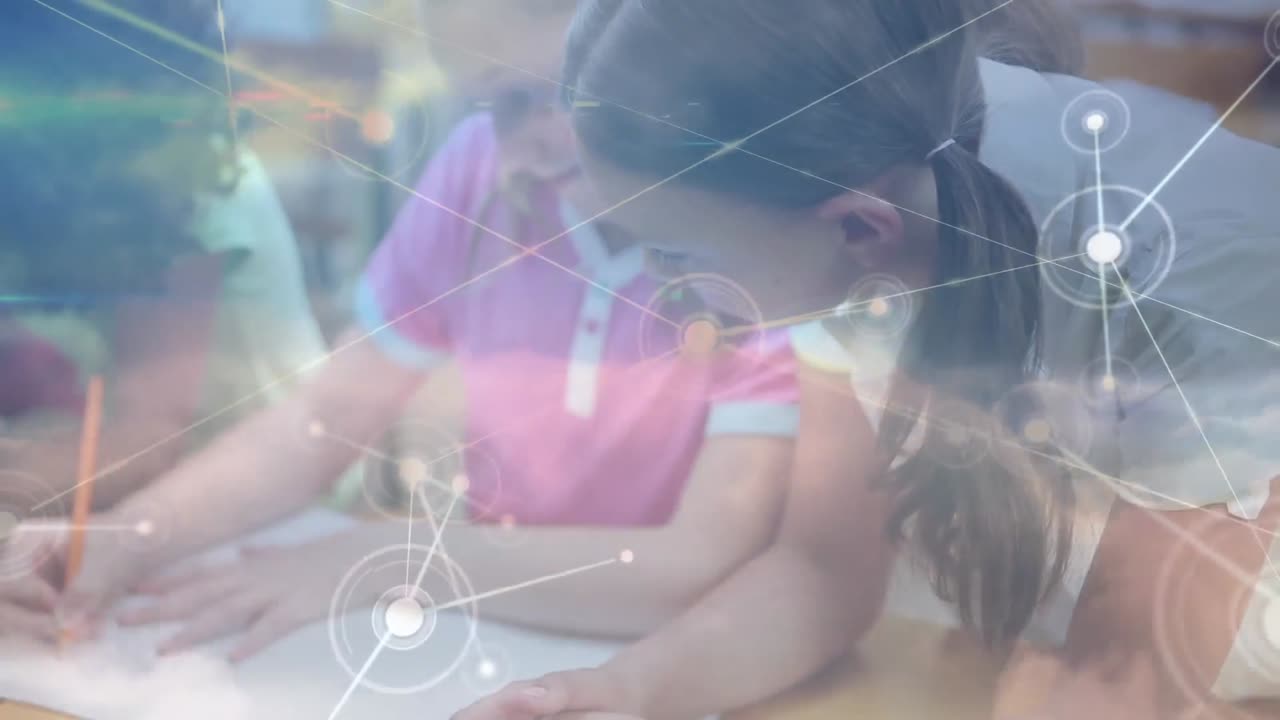 animación de la red de conexiones sobre la escritura de maestras y escolares