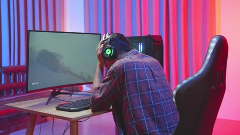 gamer playing video game
