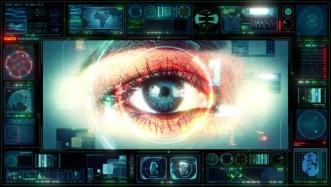 human eye technology interface computer hud data digital gui screen - loop