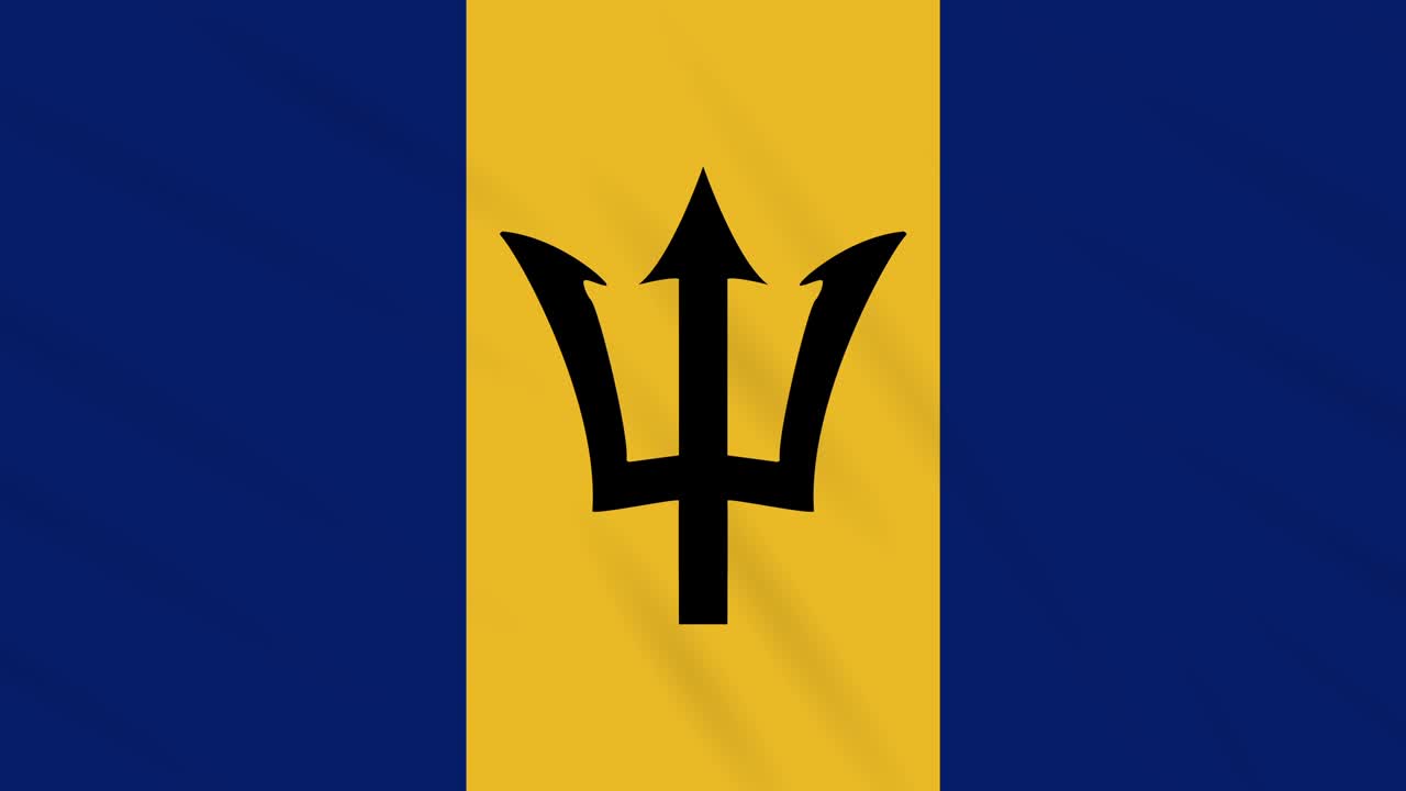 la bandera de barbados agitando el fondo de la tela, el bucle