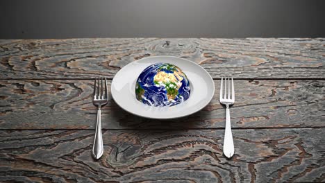 earth on a plate