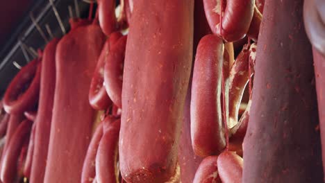 turkish sausage hanging in a butcher shop